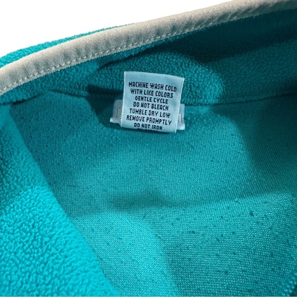 LL Bean Women Turquoise Full Zip Long Sleeve Lightweight Fleece Jacket Sz Medium - Picture 7 of 9